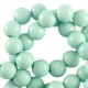Acrylic beads 6mm round Shiny Soft turquoise blue